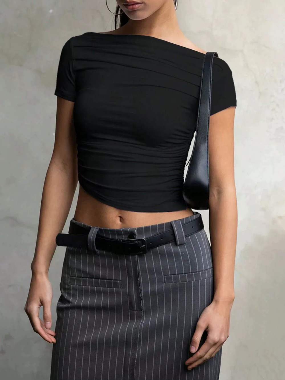 ZARA Sexy One Shoulder Slimming Bodycon Top